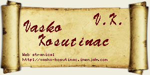 Vasko Košutinac vizit kartica